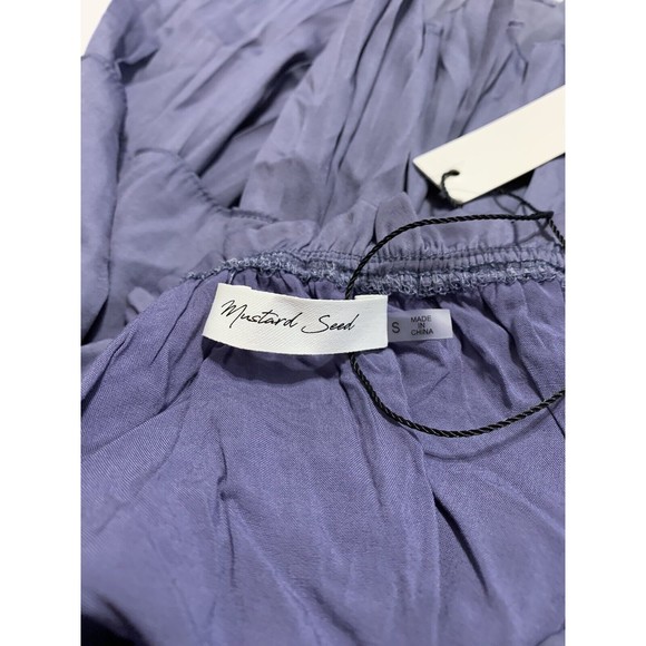 Mustard Seed Skirt with Ruffles Bluish Purple Small S NWT - Picture 3 of 5